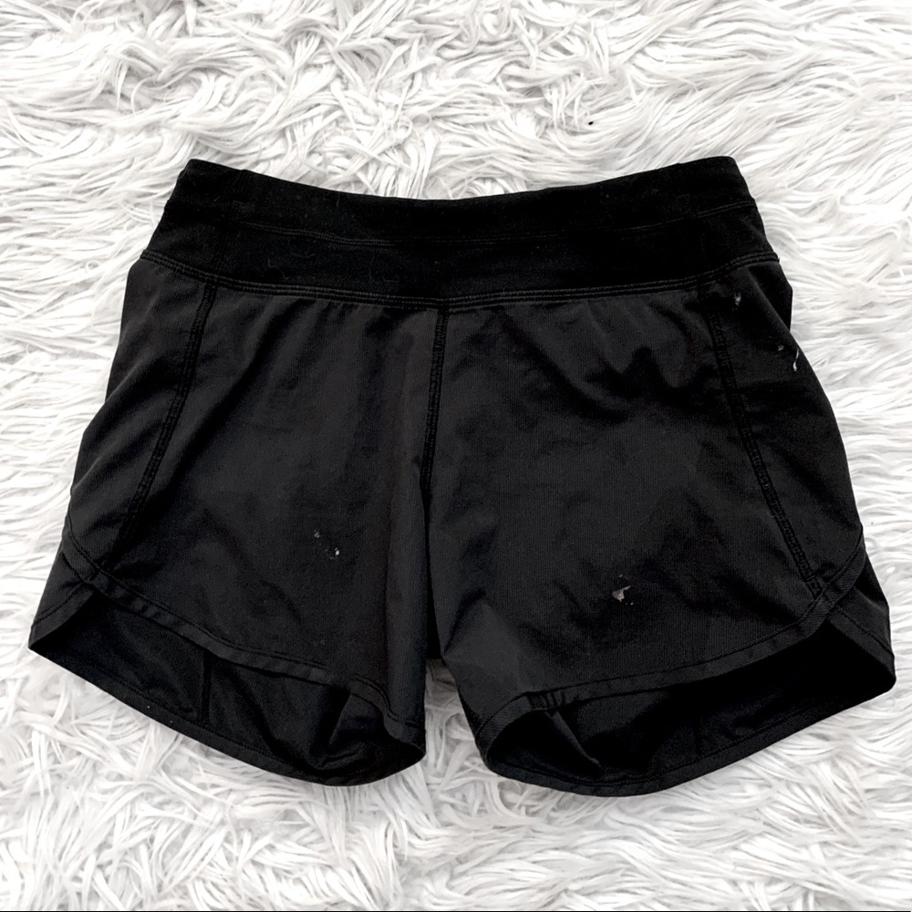 Ivivva by Lululemon black Speed Up shorts, size 12, womens 0, staining